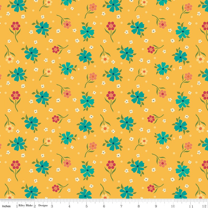 Market Street Flowers Yellow by Heather Peterson of Anka's Treasures for Riley Blake Designs - C14123-YELLOW