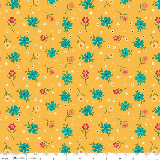 Market Street Flowers Yellow by Heather Peterson of Anka's Treasures for Riley Blake Designs - C14123-YELLOW