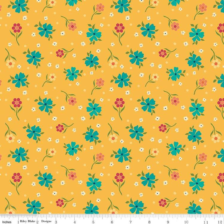 Market Street Flowers Yellow by Heather Peterson of Anka's Treasures for Riley Blake Designs - C14123-YELLOW