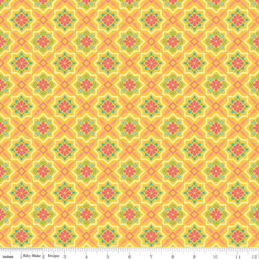 Market Street Tiles Yellow by Heather Peterson of Anka's Treasures for Riley Blake Designs - C14124-YELLOW