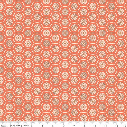 Market Street Hexagons Coral by Heather Peterson of Anka's Treasures for Riley Blake Designs - C14125-CORAL