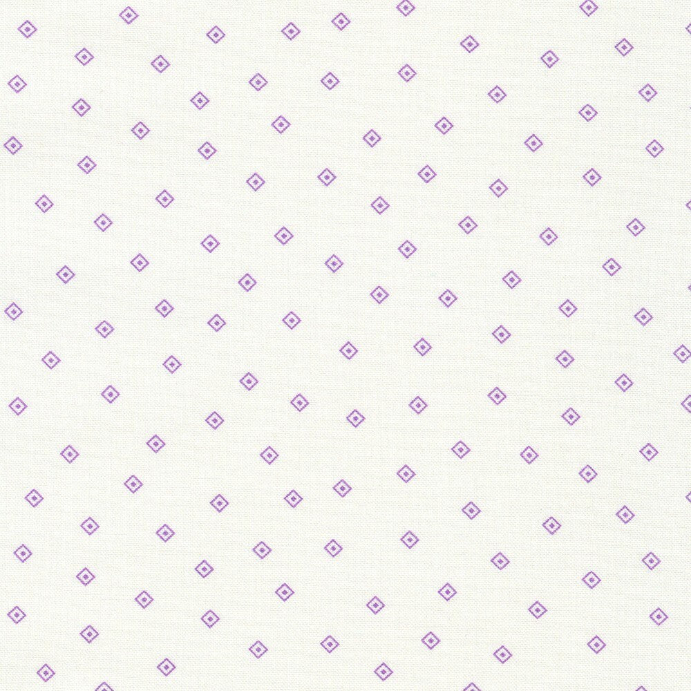 Flowerhouse Hint of Prints Square dots Purple on White by Debbie Beaves for Robert Kaufman Fabrics - FLHD-21900-6