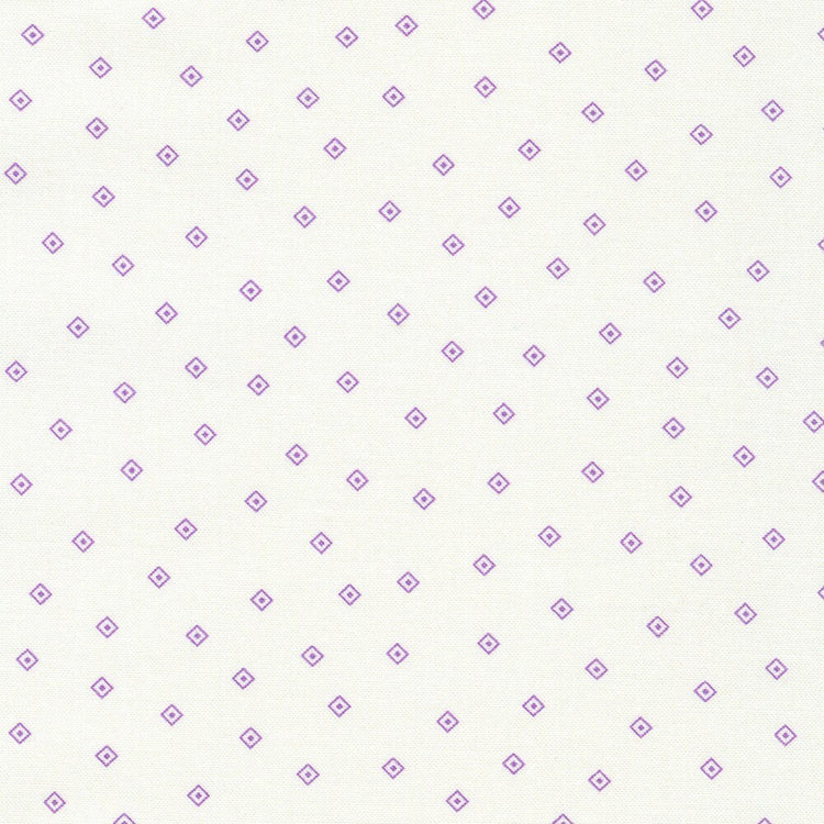 Flowerhouse Hint of Prints Square dots Purple on White by Debbie Beaves for Robert Kaufman Fabrics - FLHD-21900-6