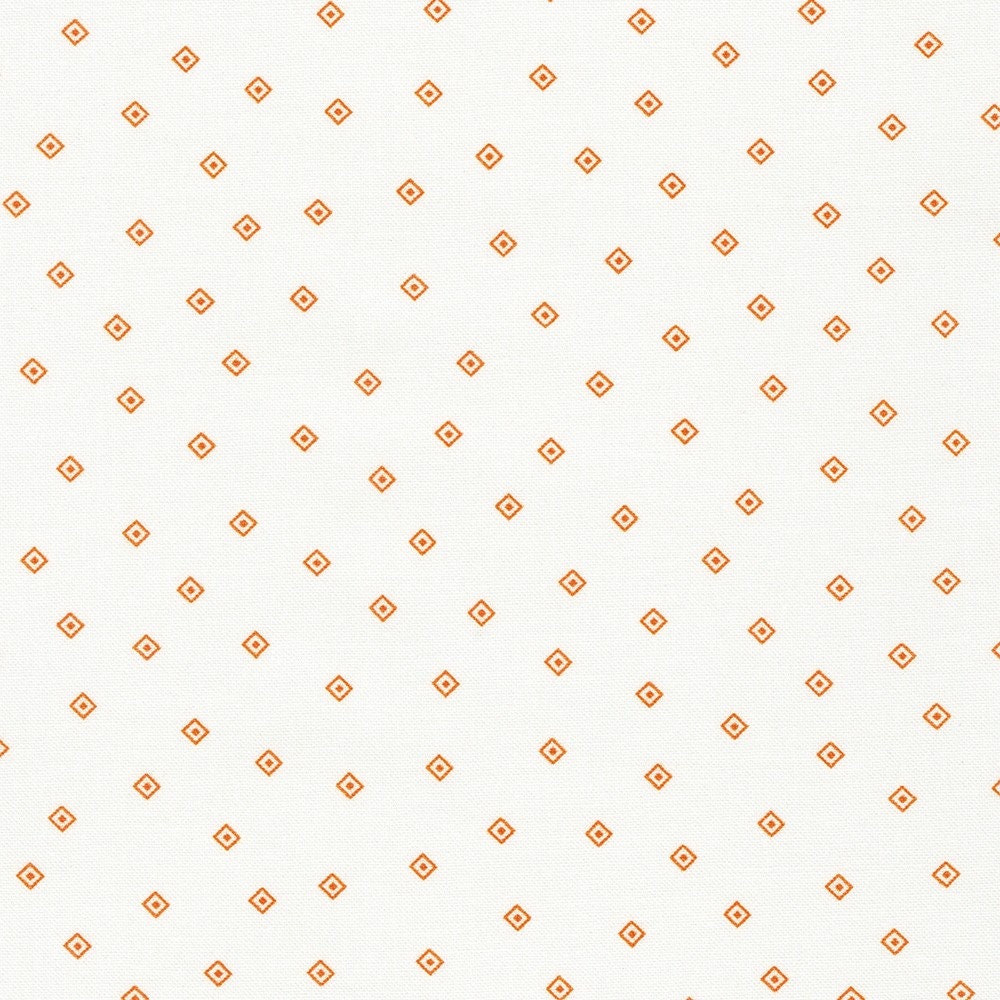 Flowerhouse Hint of Prints Square Dots Orange on White by Debbie Beaves for Robert Kaufman Fabrics - FLHD-21900-8