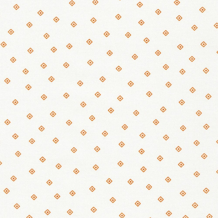 Flowerhouse Hint of Prints Square Dots Orange on White by Debbie Beaves for Robert Kaufman Fabrics - FLHD-21900-8