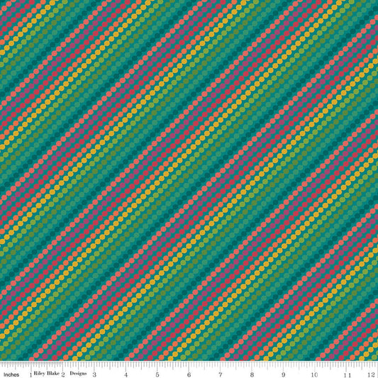 Market Street Rainbow Stripes Teal by Heather Peterson of Anka's Treasures for Riley Blake Designs - C14122-TEAL