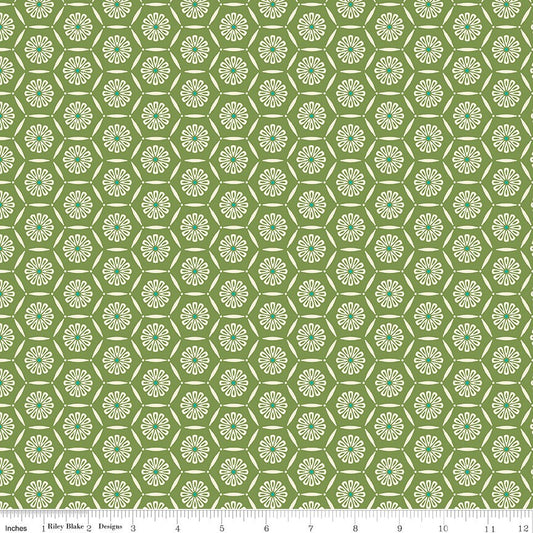 Market Street Hexagons Grass by Heather Peterson of Anka's Treasures for Riley Blake Designs - C14125-GRASS