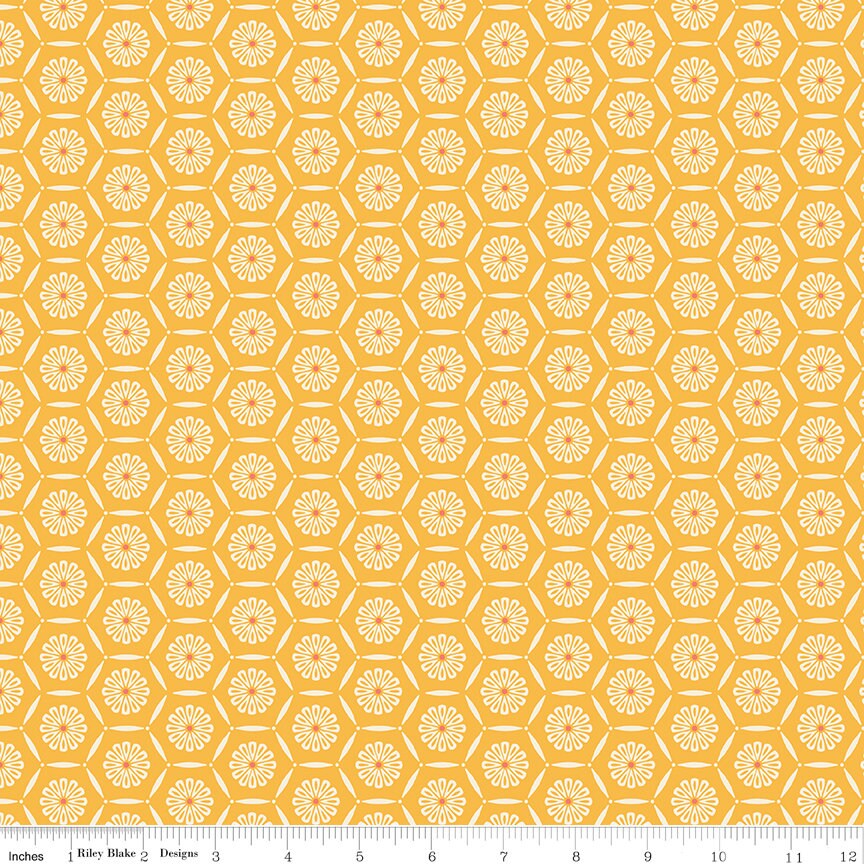 Market Street Hexagons Yellow by Heather Peterson of Anka's Treasures for Riley Blake Designs - C14125-YELLOW