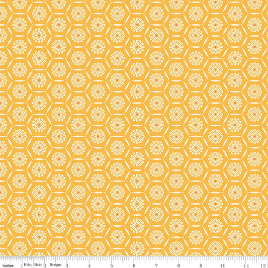 Market Street Hexagons Yellow by Heather Peterson of Anka's Treasures for Riley Blake Designs - C14125-YELLOW