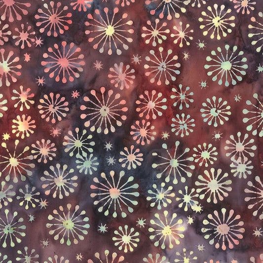 Dandelion Wishes Rosè Dandelions Cedar by Banyan Batiks Studio for Northcott Fabrics - 83042-38