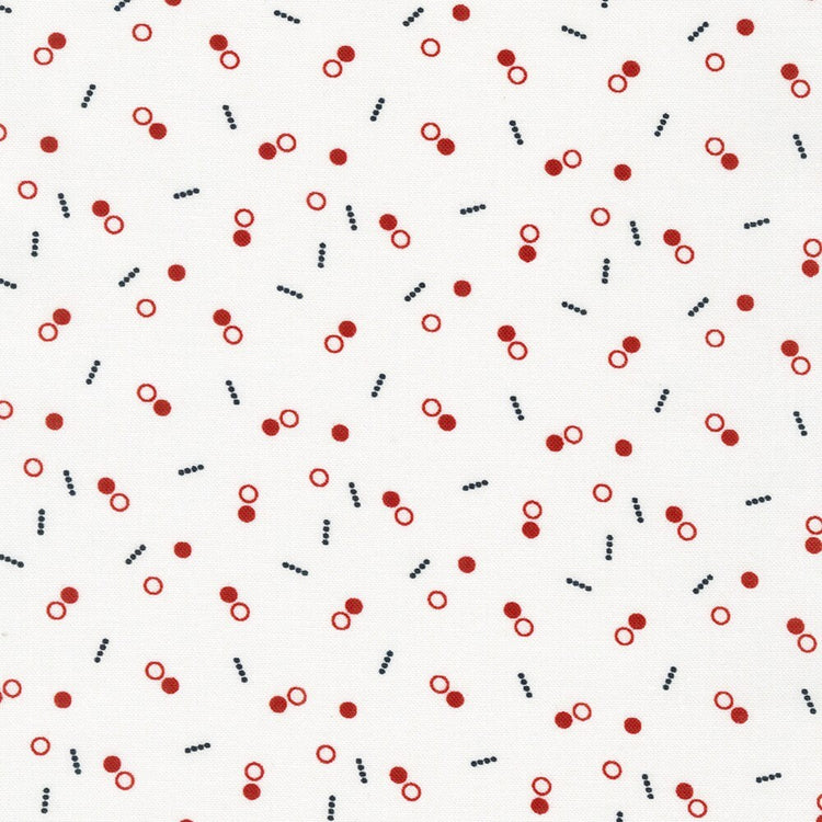 Flowerhouse Hint of Prints Dots and Circles Red on White by Debbie Beaves for Robert Kaufman Fabrics - FLHD-21901-3