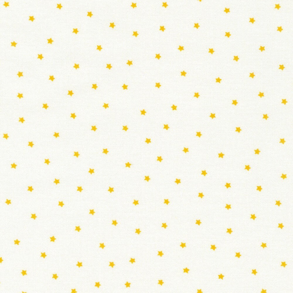 Flowerhouse Hint of Prints Stars Yellow on White by Debbie Beaves for Robert Kaufman Fabrics - FLHD-21902-5