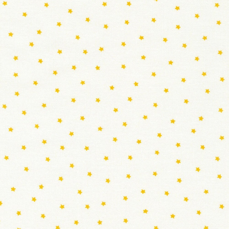 Flowerhouse Hint of Prints Stars Yellow on White by Debbie Beaves for Robert Kaufman Fabrics - FLHD-21902-5