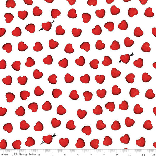 All My Heart Heart toss White by J. Wecker Frisch for Riley Blake Designs - C14133-WHITE