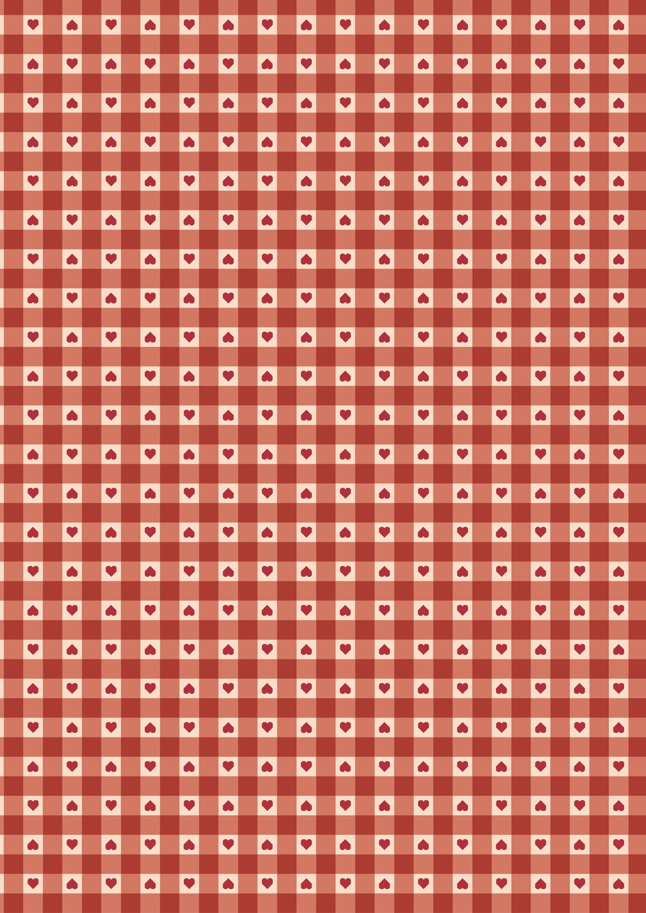 Grandma's Quilts Heart Gingham Red by Lewis & Irene - A777-3