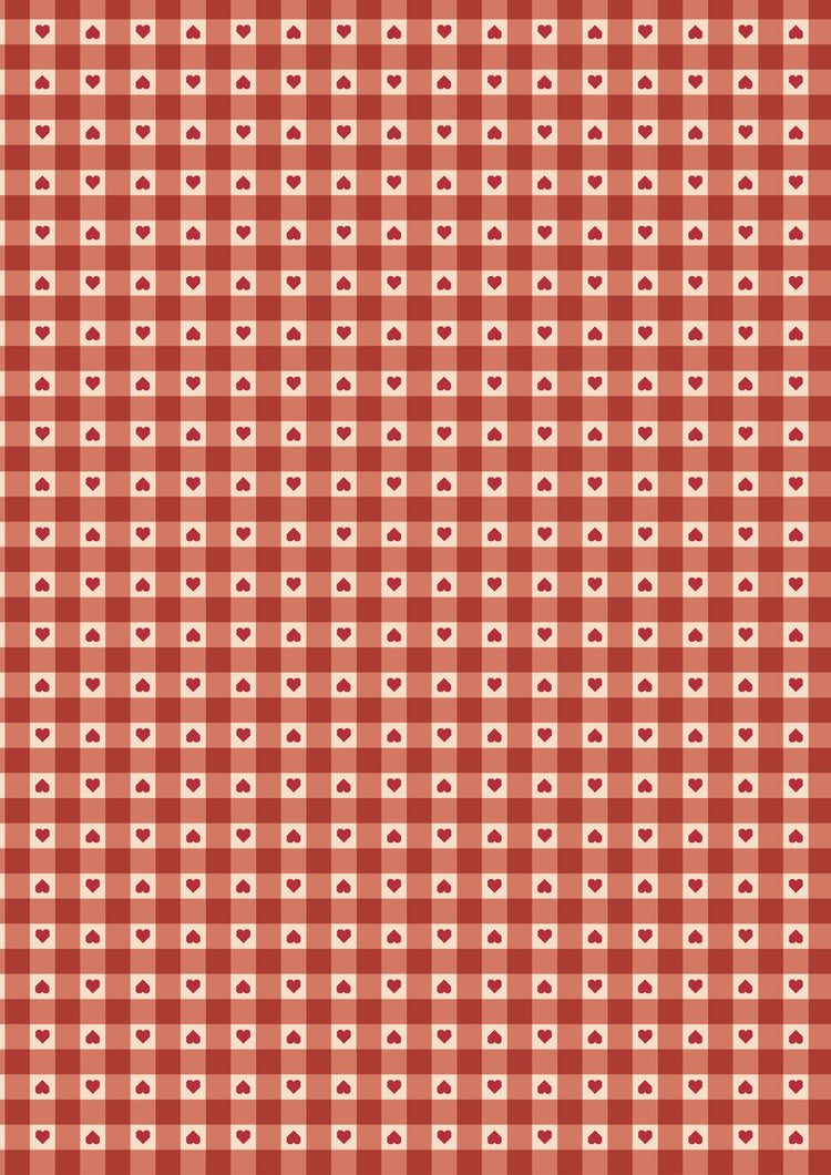 Grandma's Quilts Heart Gingham Red by Lewis & Irene - A777-3