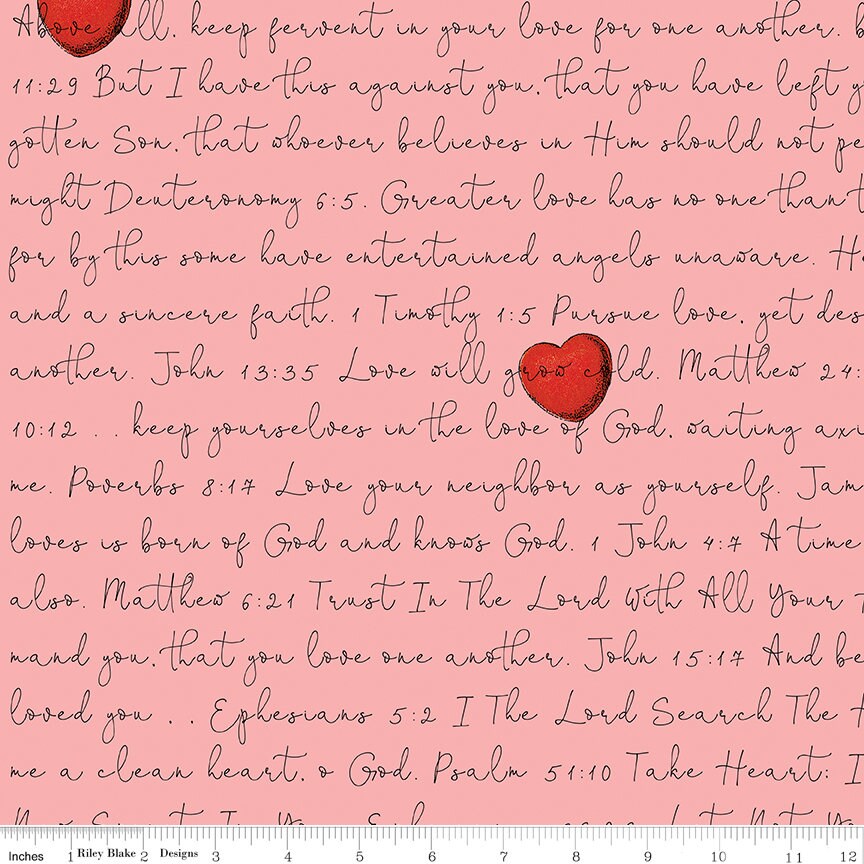 All My Heart Love Letter on Pink by J. Wecker Frisch for Riley Blake Designs - C14139-PINK