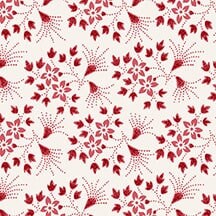 Valentine Wishes Medium Floral Sprays Cream and Red by Stacy West of Buttermilk Basin for Henry Glass & Co - 1025-28