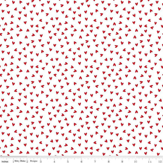 My Valentine Heart Toss White by Echo Park Paper for Riley Blake Designs - C14154-WHITE