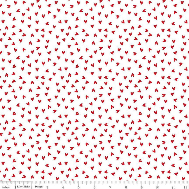 My Valentine Heart Toss White by Echo Park Paper for Riley Blake Designs - C14154-WHITE