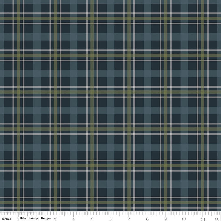 Cretaceous Plaid Navy by Amanda Niederhauser for Riley Blake Designs - C14102-NAVY