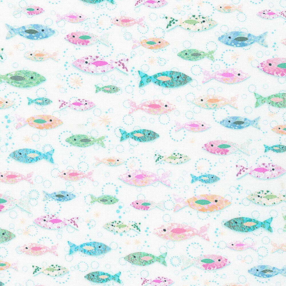 Marine Delights Fish Pearl by Samantha Neville for Robert Kaufman Fabrics - AXGD-22229-90