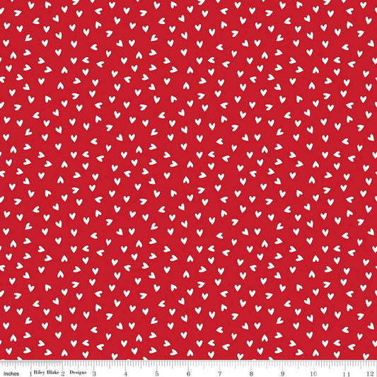 My Valentine Heart Toss Red by Echo Park Paper for Riley Blake Designs - C14154-RED