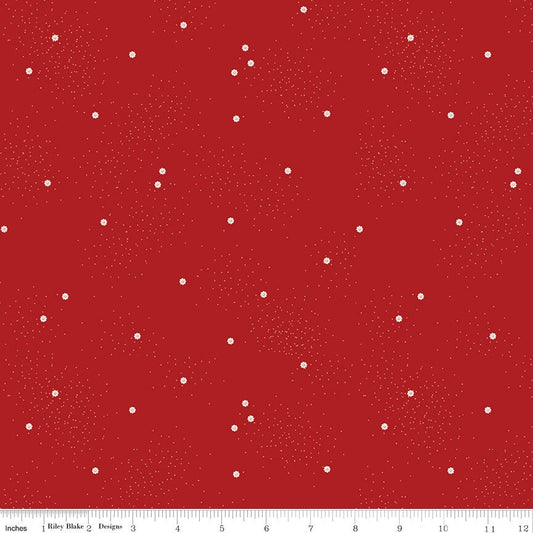 Dainty Daisy Barn Red by Beverly McCullough for Riley Blake Designs - C665-BARNRED