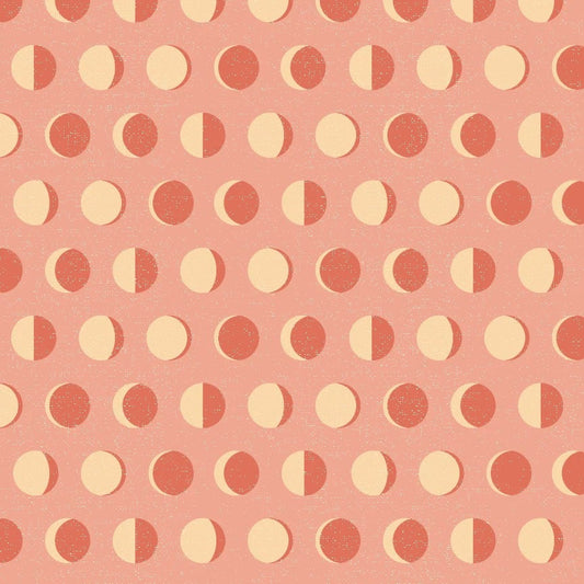Moonbeam Dreams Moon Phase Coral by Amanda Grace for Poppie Cotton - MD23853