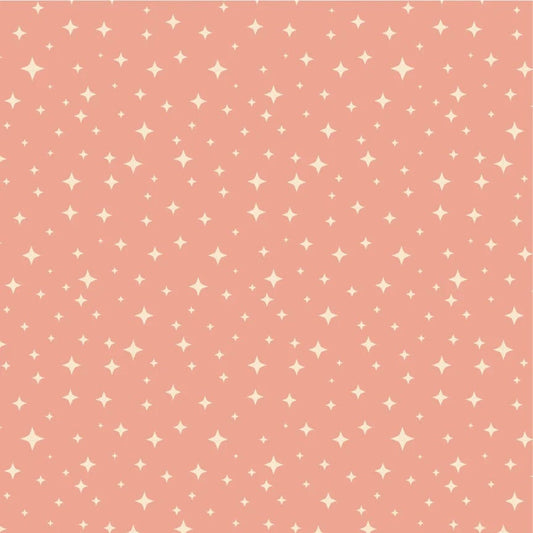 Moonbeam Dreams Star Bright Coral by Amanda Grace for Poppie Cotton - MD23857
