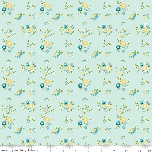 Spring's In Town Bouquets Sky by Sandy Gervais for Riley Blake Designs - C14213-SKY