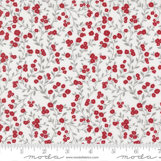 Old Glory Small Floral Vines Cloud Red by Lella Boutique for Moda Fabrics - 5201 11