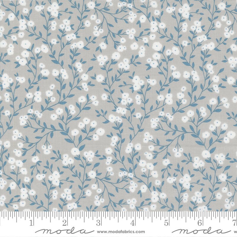 Old Glory Small Floral Vines Silver by Lella Boutique for Moda Fabrics - 5201 12