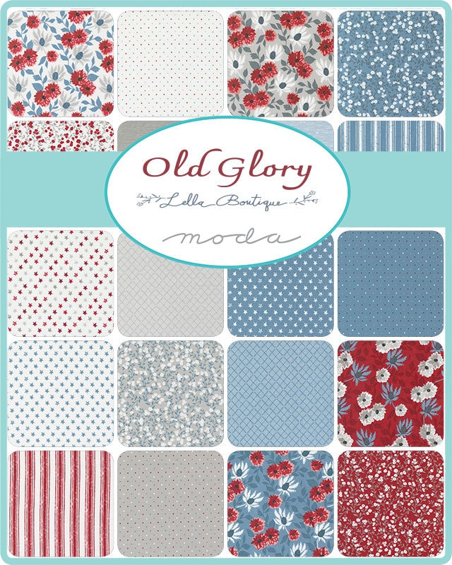 Old Glory Honey Bun by Lella Boutique for Moda Fabrics - 5200HB 40 Assorted pieces