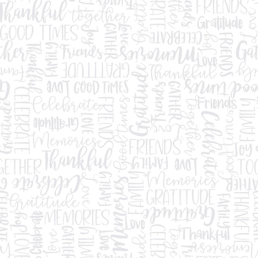 Celebration Collection Words White on White by Kim Christopherson of Kimberbell Designs for Maywood Studios - MAS9202-WW