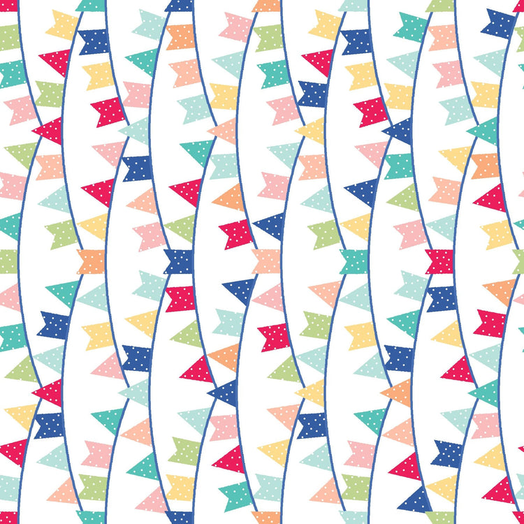 Celebration Collection Flags Multi Brights by Kim Christopherson of Kimberbell Designs for Maywood Studios - MAS9203-Z