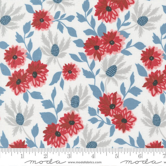 Old Glory Liberty Bouquet Florals Cloud by Lella Boutique for Moda Fabrics - 5200 11