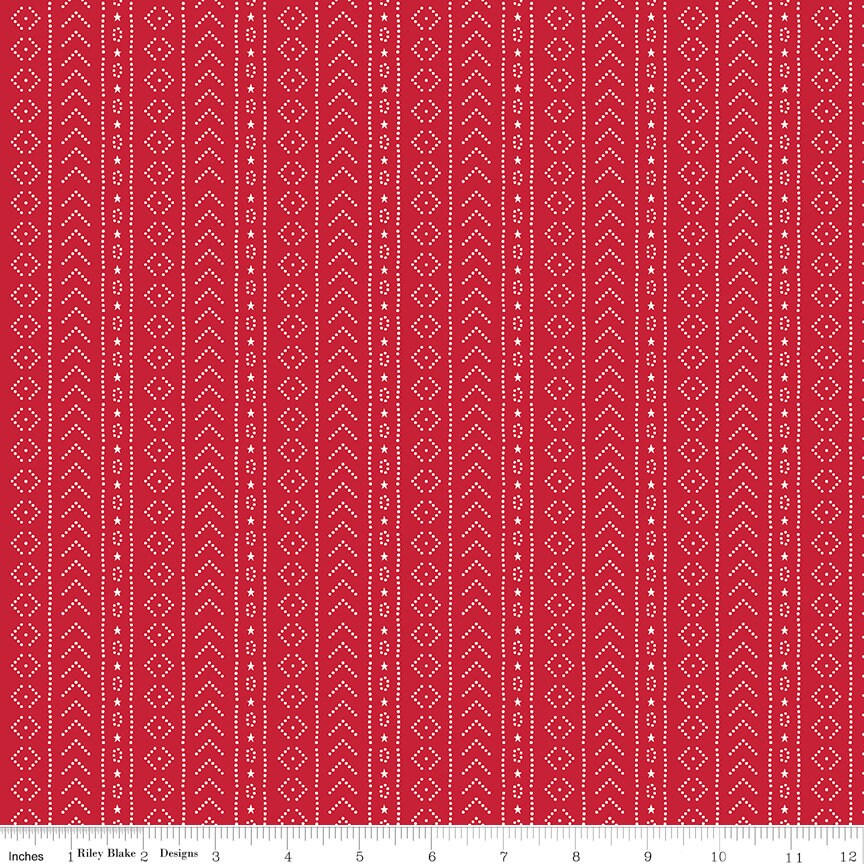 American Beauty Stripe Red by Dani Mogstad for Riley Blake Designs - C14447-RED