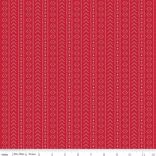 American Beauty Stripe Red by Dani Mogstad for Riley Blake Designs - C14447-RED