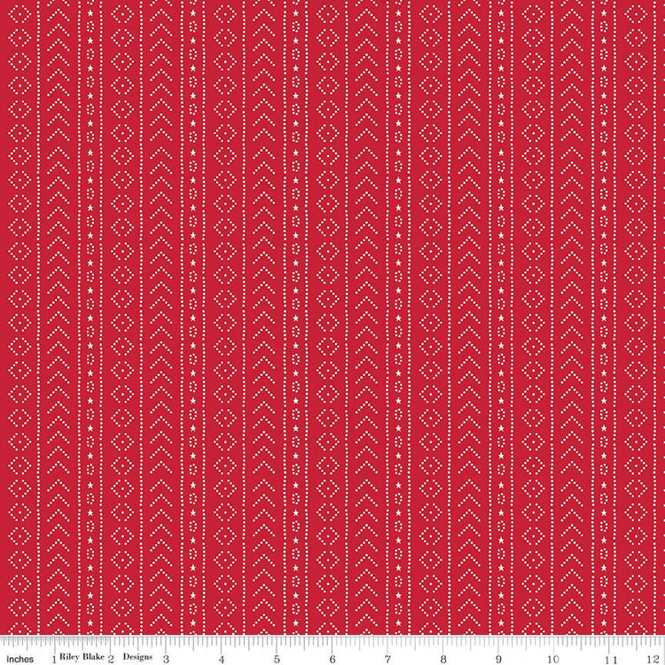 American Beauty Stripe Red by Dani Mogstad for Riley Blake Designs - C14447-RED