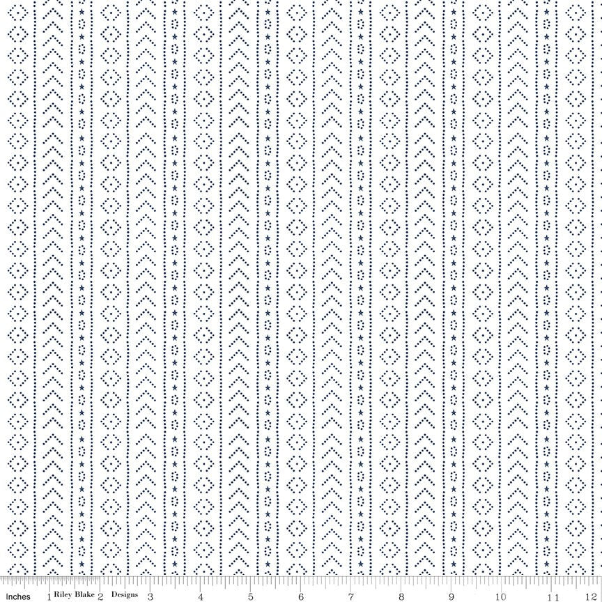 American Beauty Stripe White by Dani Mogstad for Riley Blake Designs - C14447-WHITE