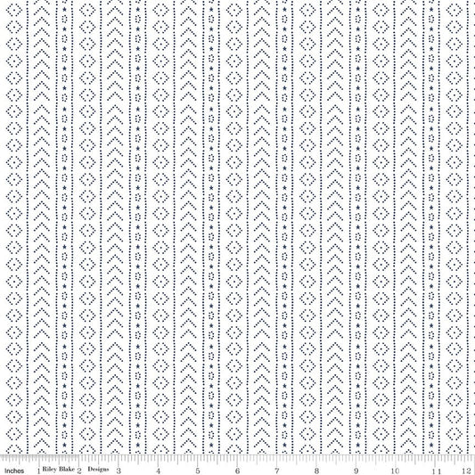 American Beauty Stripe White by Dani Mogstad for Riley Blake Designs - C14447-WHITE