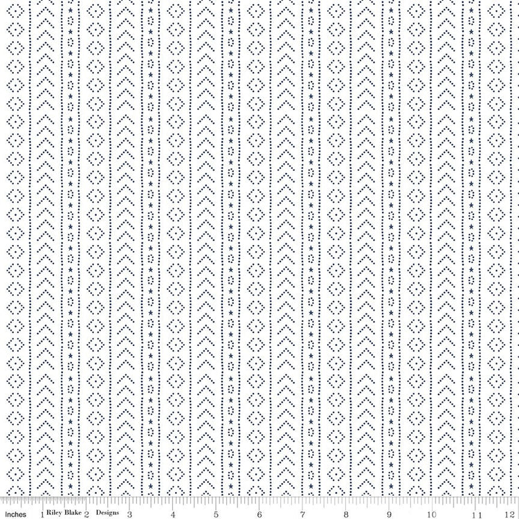 American Beauty Stripe White by Dani Mogstad for Riley Blake Designs - C14447-WHITE