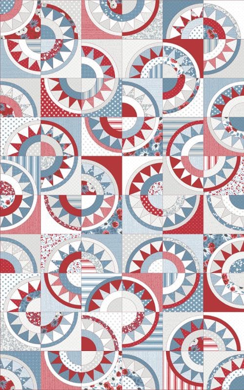 Old Glory Beauty Cheater 60" Wide by Lella Boutique for Moda Fabrics - 5208 11