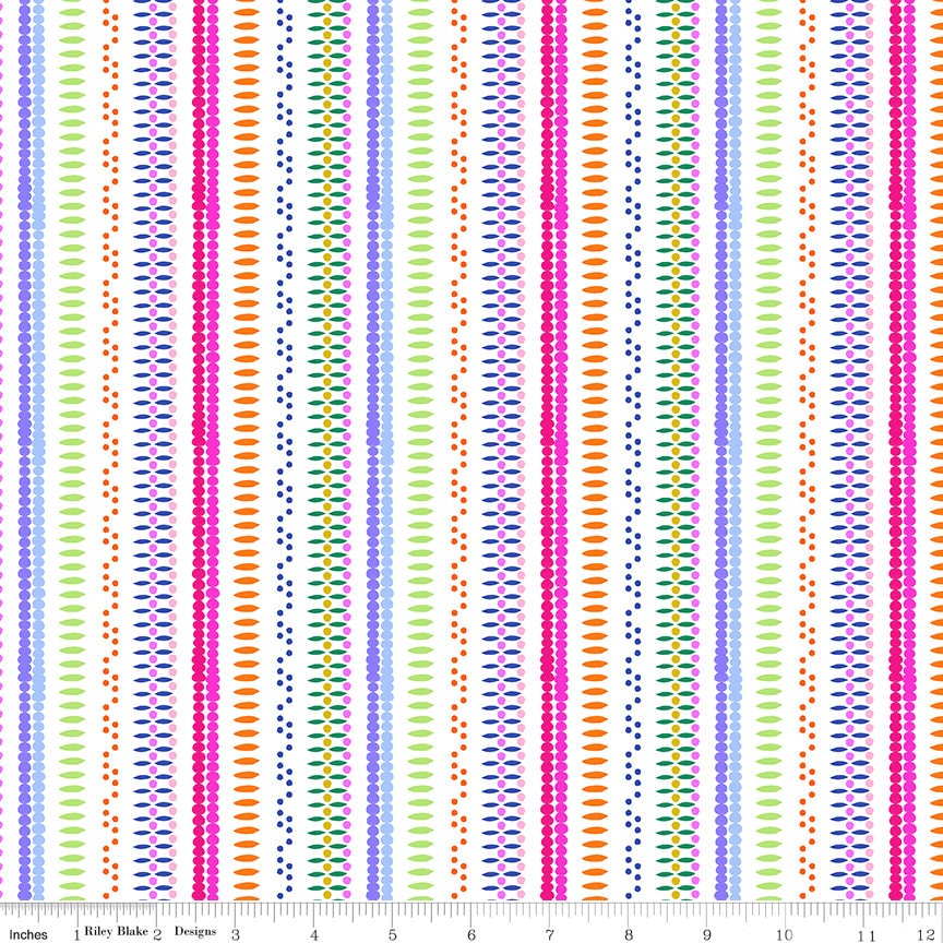 Stripe White Splendid by Gabrielle Neil Design for Riley Blake Designs - CD14316-WHITE