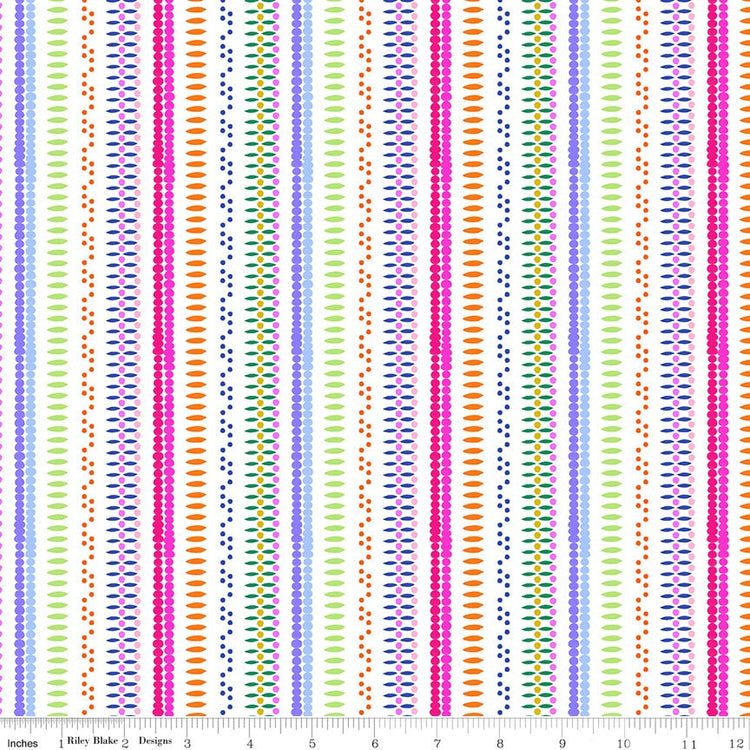 Stripe White Splendid by Gabrielle Neil Design for Riley Blake Designs - CD14316-WHITE