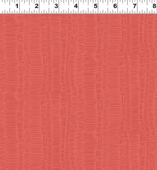 Strawberry Days Basketweave Dark Coral by Meags and Me for Clothworks - Y4070-40