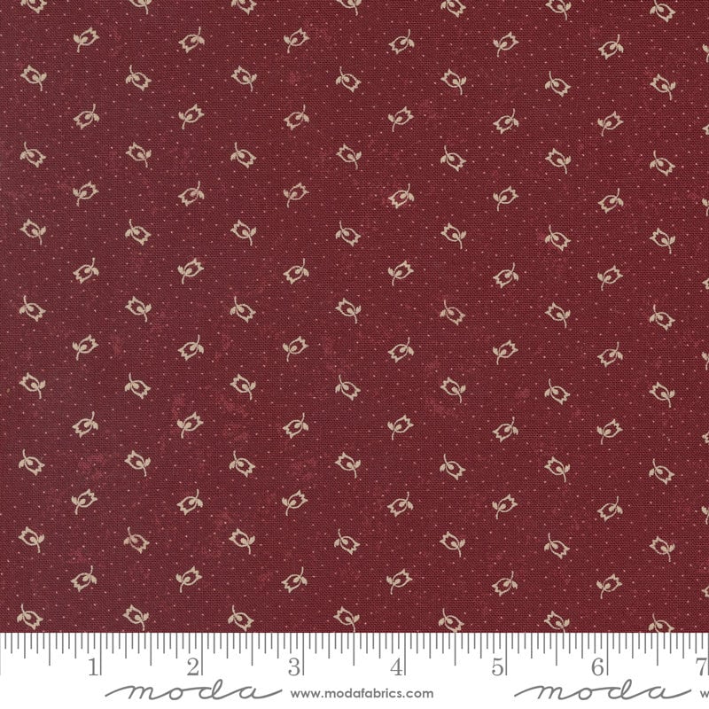 Chickadee Landing Rosebuds Dots Poppy by Kansas Troubles Quilters for Moda Fabrics - 9745 13