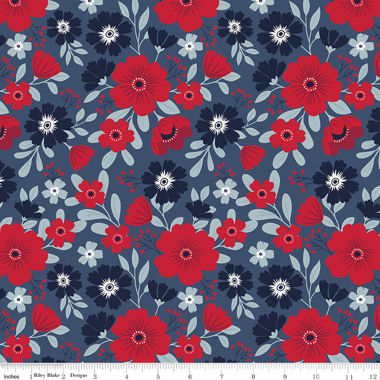 American Beauty Main Navy by Dani Mogstad for Riley Blake Designs - C14440-NAVY