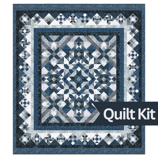 Blue Smoke Quilt Kit - Queen Quilt - Batiks from Wilmington Prints